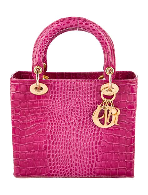 lady dior alligator bag|dior lambskin bag.